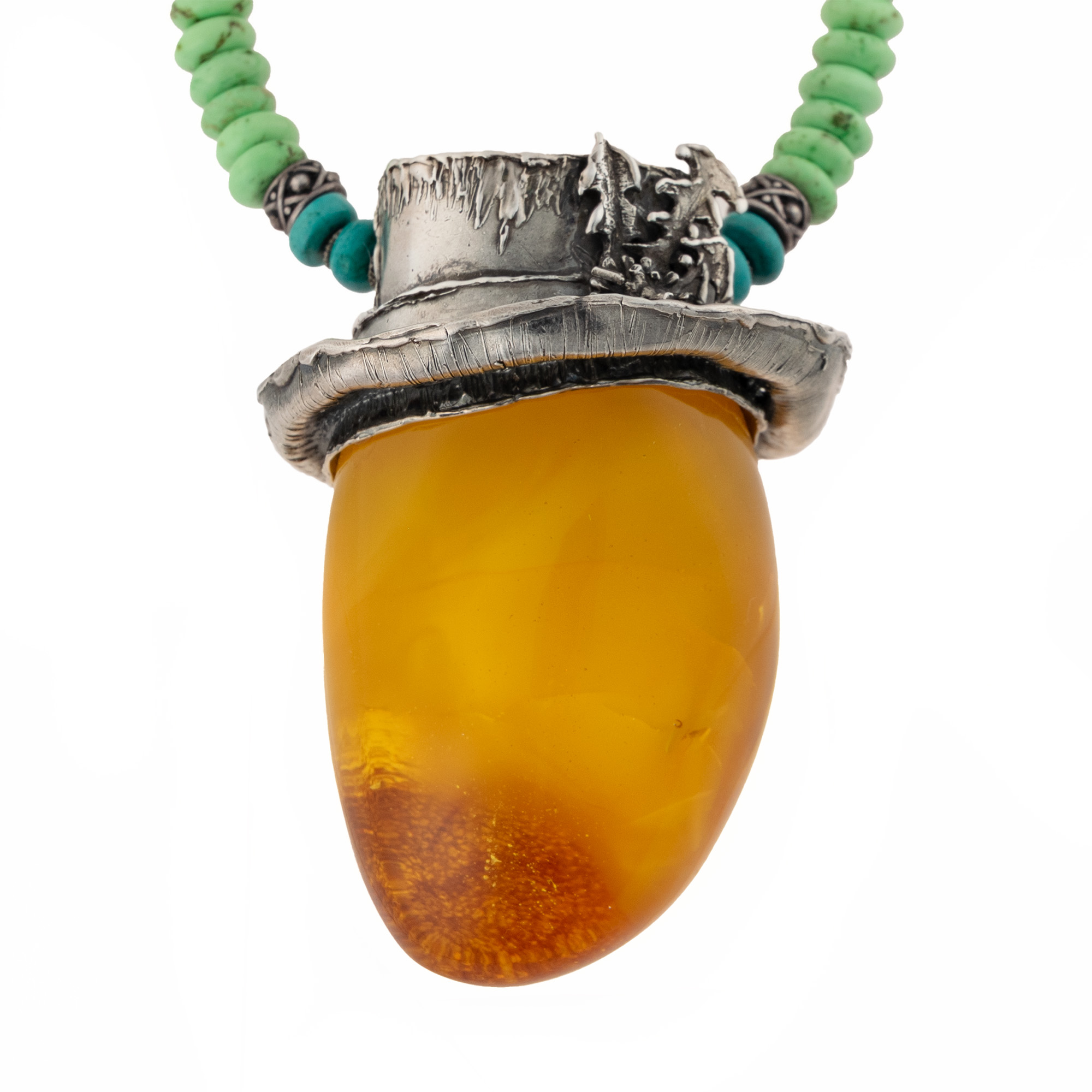 Sterling Silver and Baltic Amber in the Hat 1